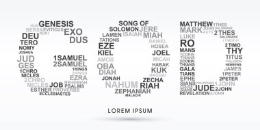 Tanrı İncil kelime metin tasarım ile
