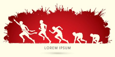 Çalışan adım grafik vektör.