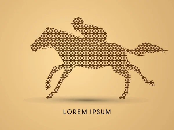 Paard met jockey, Horse racing — Stockvector