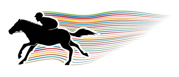 Cheval avec jockey, Course de chevaux — Image vectorielle