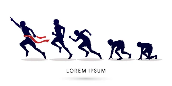 Çalışan adım grafik vektör.