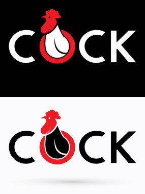 Horoz metin grafik vektörü.