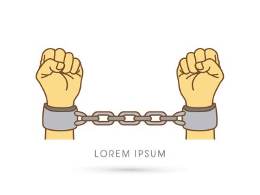 kelepçeli elleriyle