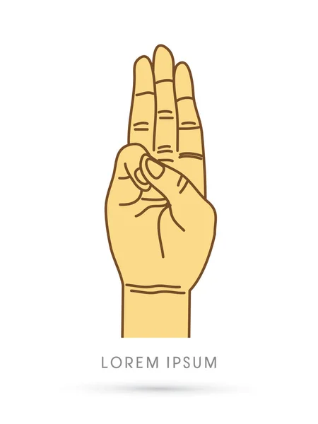 Деревянные пальцы, жест чести скаута — стоковый вектор
