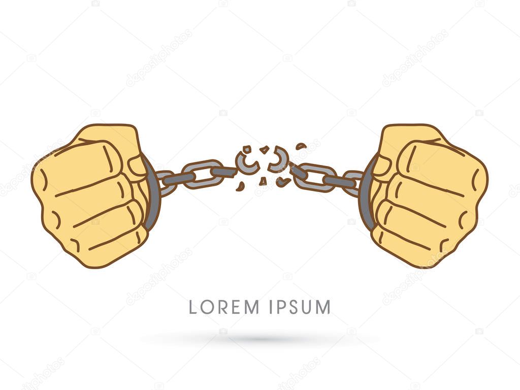 Broken handcuffs graphic vector