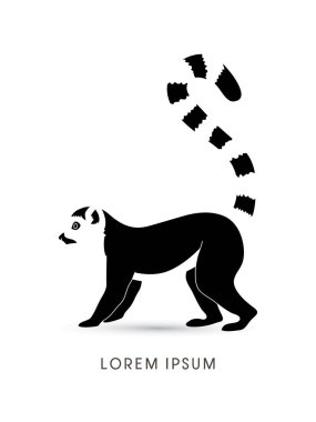 Lemur yan görünümü grafik vektör.