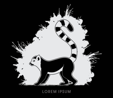 Lemur yan görünümü grafik vektör.
