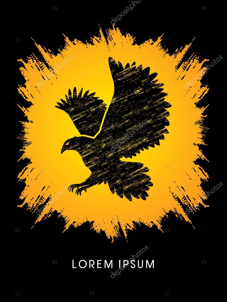 Eagle flying designed using splash grunge brush graphic vector.