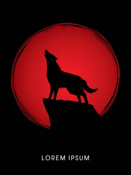 Wolf howling graphic — Stock Vector