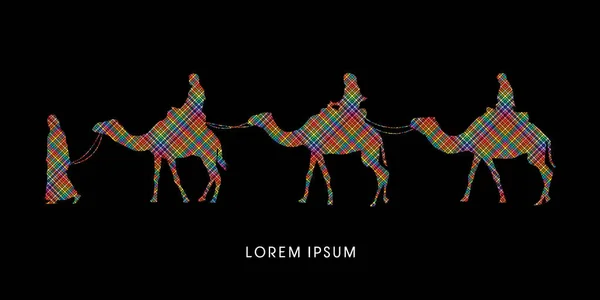 Camélière aux chameaux — Image vectorielle
