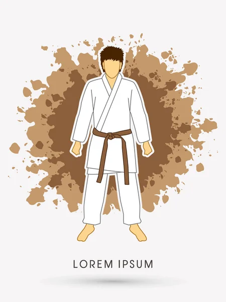 Karate suit with brown martial arts belts