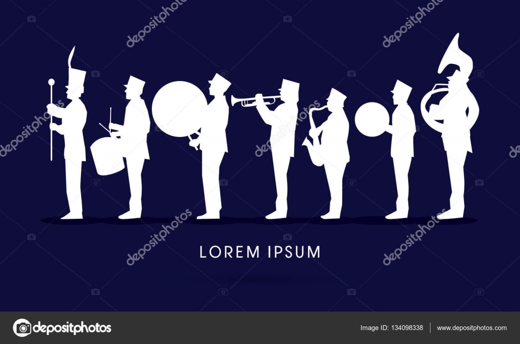 マーチング バンドをシルエットします。 — ストックベクター © sila5775 134098338