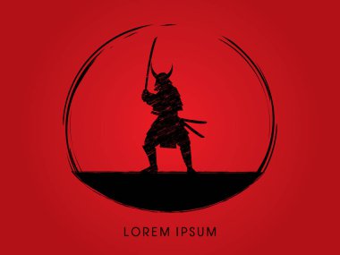 Samuray savaşçı kılıç ile 