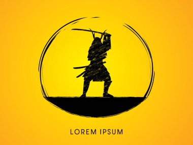 Samuray savaşçı kılıç ile 