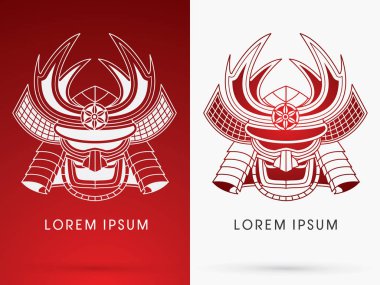 Baş samuray maskesi, vektör.