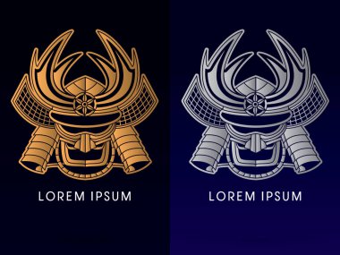 Baş samuray maskesi, vektör.