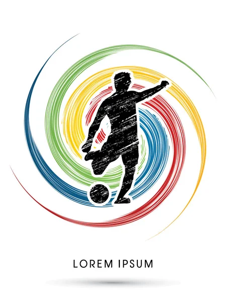 Football silhouette de joueur de football — Image vectorielle