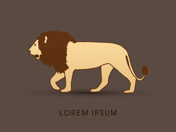 Λιοντάρι γραφικά με τα πόδια — Διανυσματικό Αρχείο