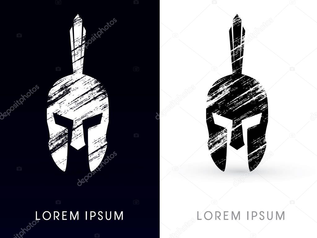 Luxury Roman or Greek Helmet, Spartan Helmet Head protection graphic vector.