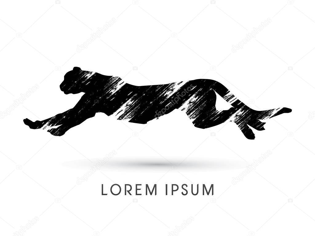 Silhouette Cheetah, Panther graphic vector.