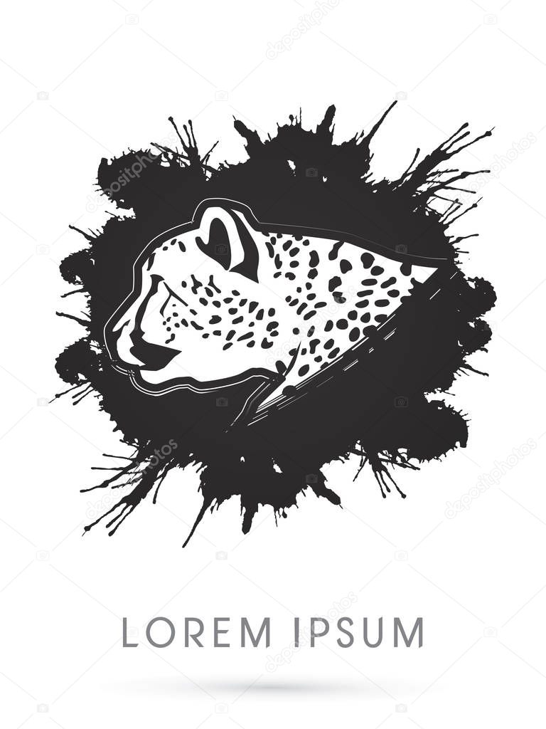Cheetah Head, Face side view graphic vector.