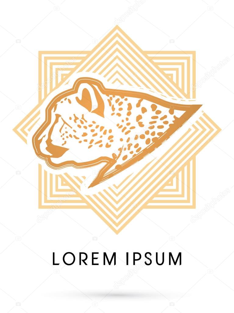 Cheetah Head, Face side view graphic vector.