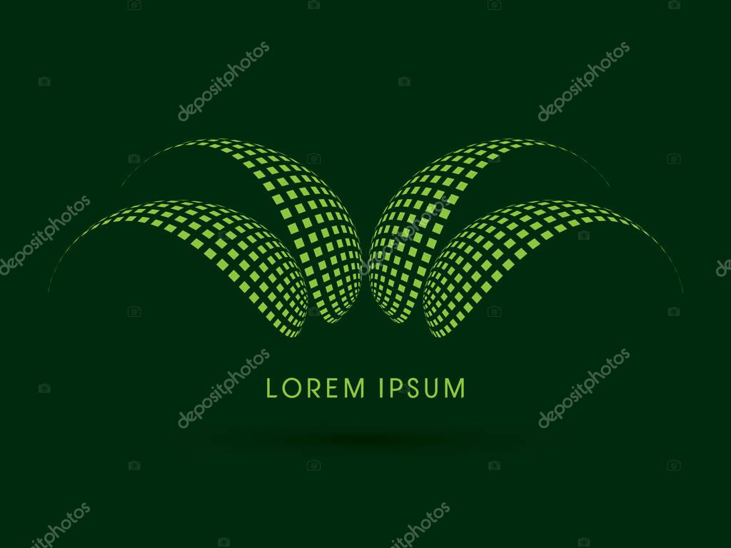 Abstract Aloe Vera designed using green square geometric shape logo symbol icon graphic vector.