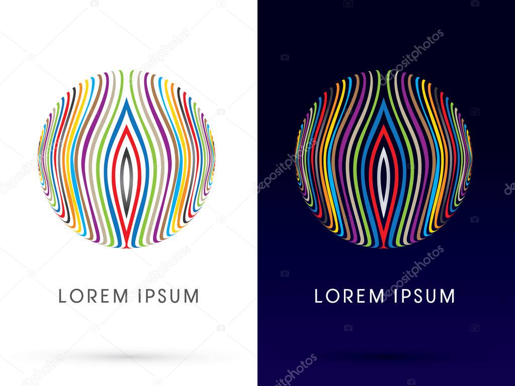 Cycle Circle Sphere ball Abstract shape designed using colorful line logo symbol icon graphic vector.