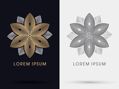 Altın soyut lotus logosu 