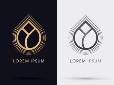 Altın Lotus grafik vektör.