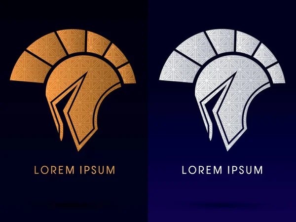 Luxury Roman or Greek Helmet Spartan — Stock Vector