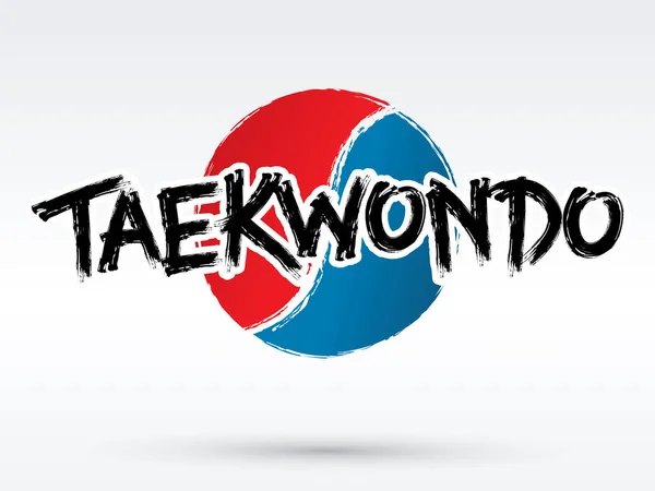 Taekwondo tekst borstel — Stockvector