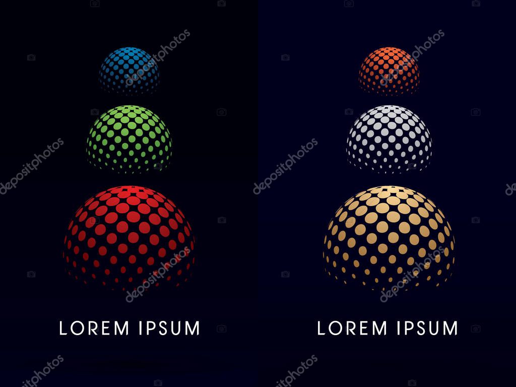 RGB colors Sphere abstract building logo symbol icon graphic vector.