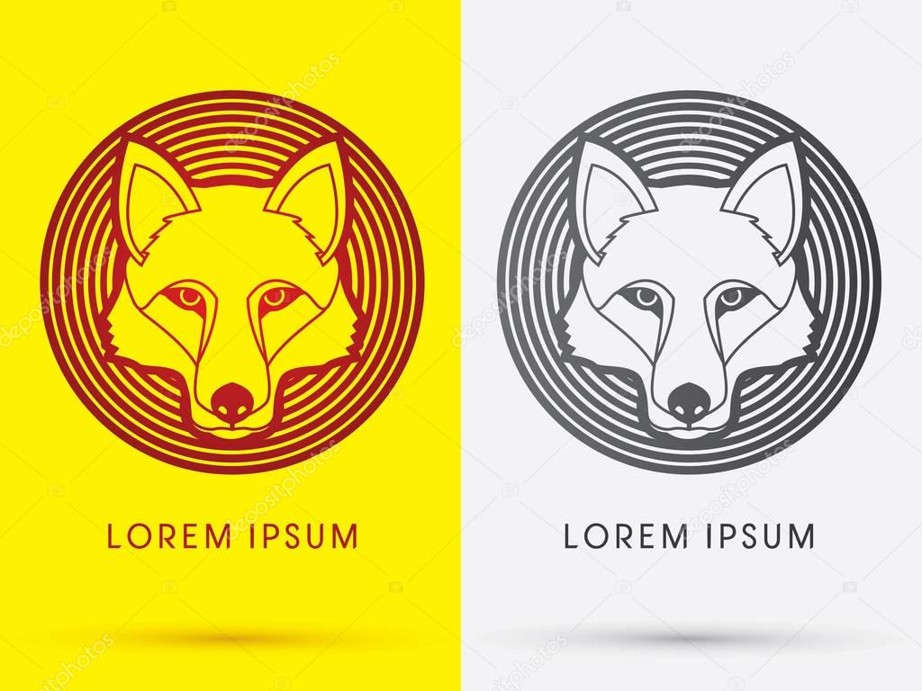 White Wolf Fox  Head Face  symbol icon graphic vector.