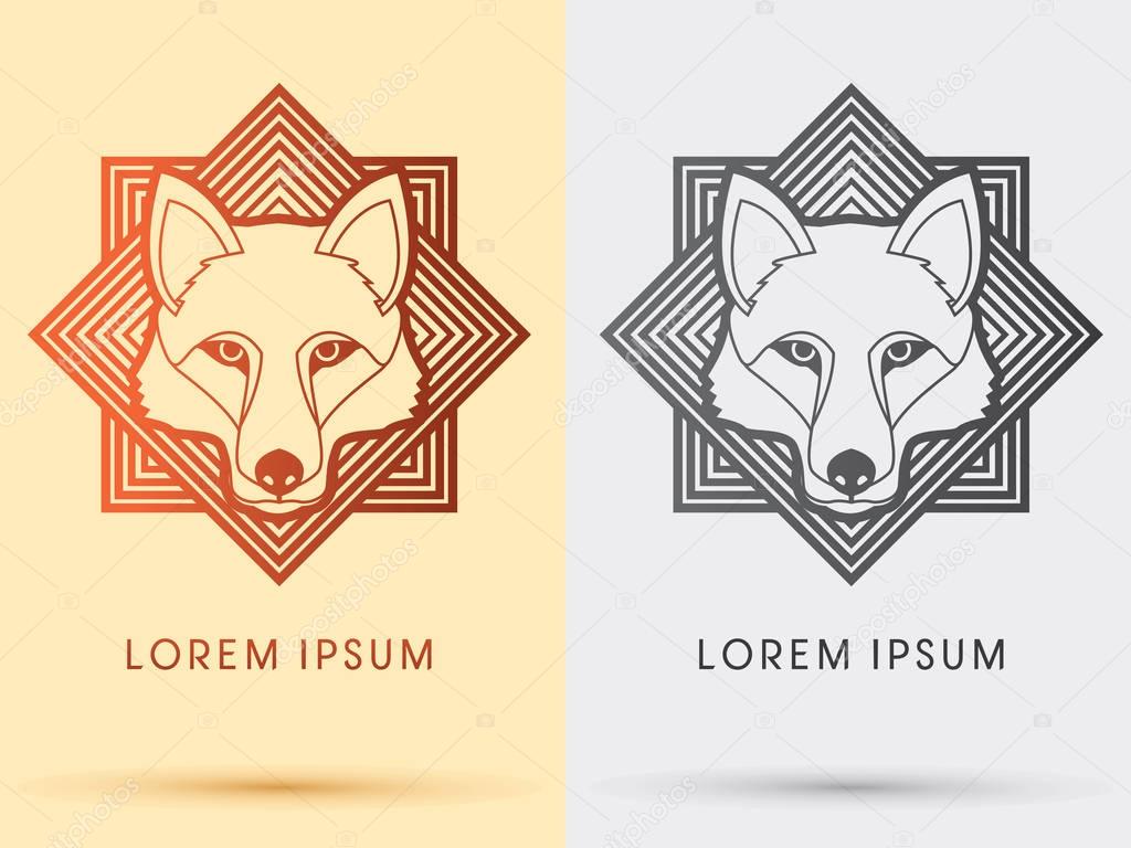 White Wolf Fox  Head Face  symbol icon graphic vector.