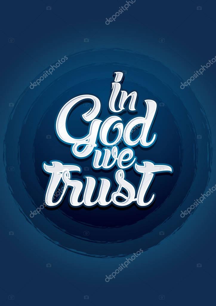 In GOD we trust text graphic vector.