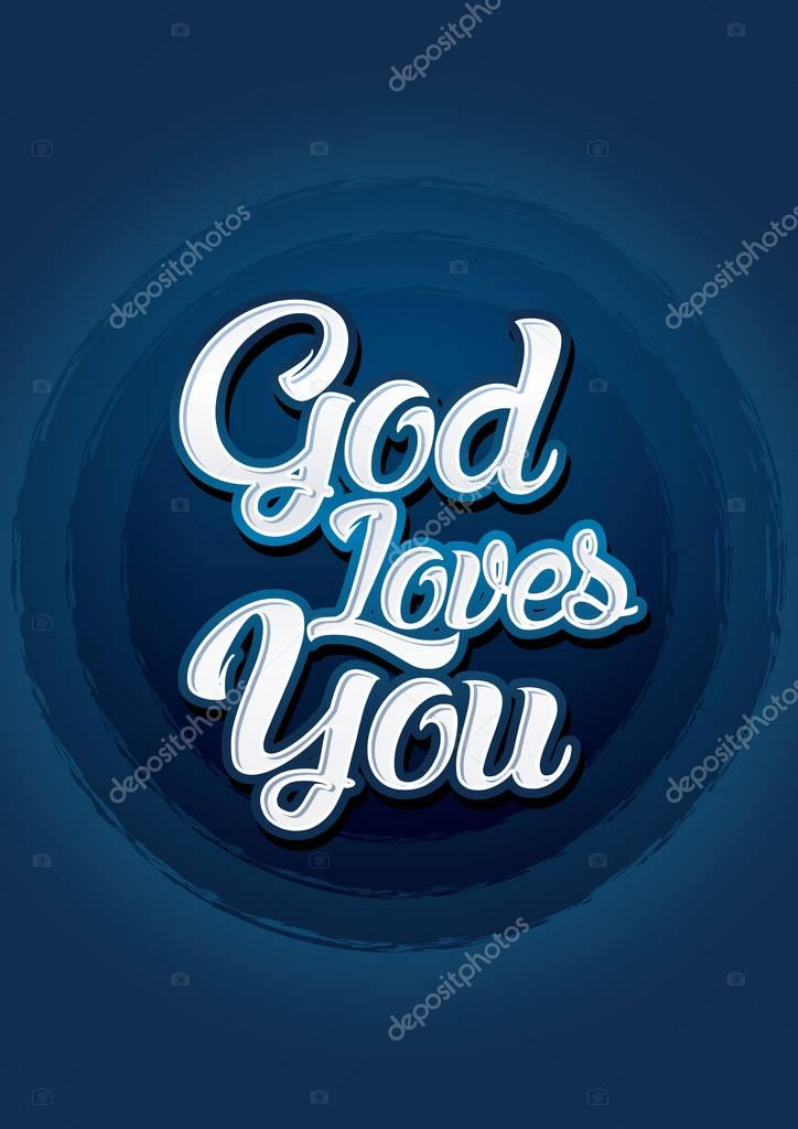 God loves you text graphic vector.