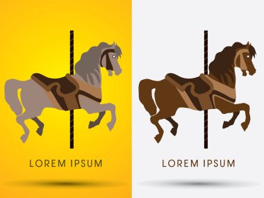 Atlıkarınca at vektör.