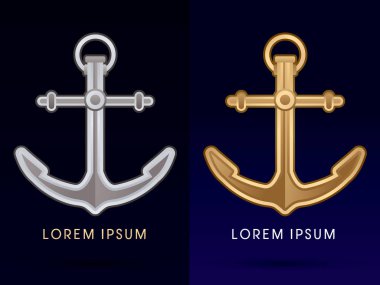 Gold and silver Anchor vector
