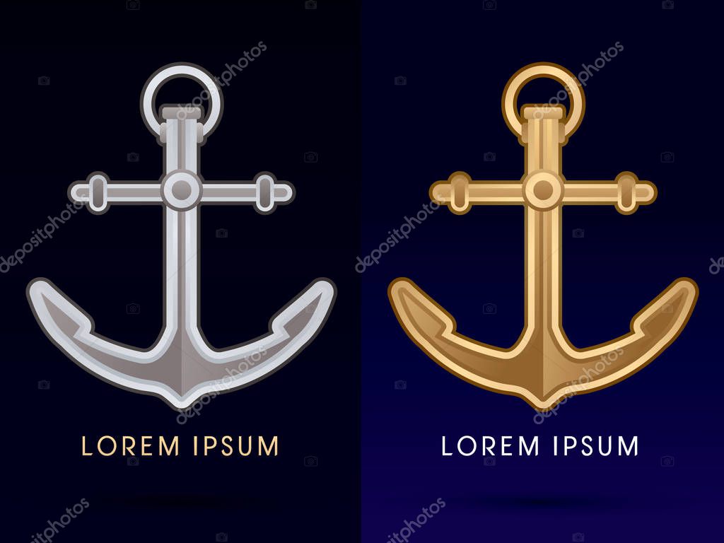 Gold and silver Anchor graphic vector