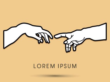 Siluet Tanrı ve Adam'ın elleri