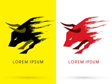 Şarj boğa vektör.