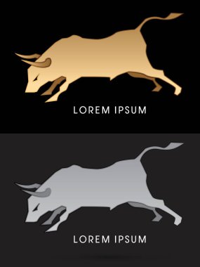 Şarj boğa vektör.