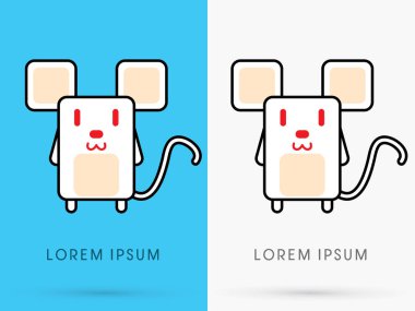 Beyaz fare sevimli çizgi 