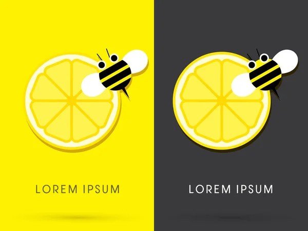 Limon ve arı — Stok Vektör