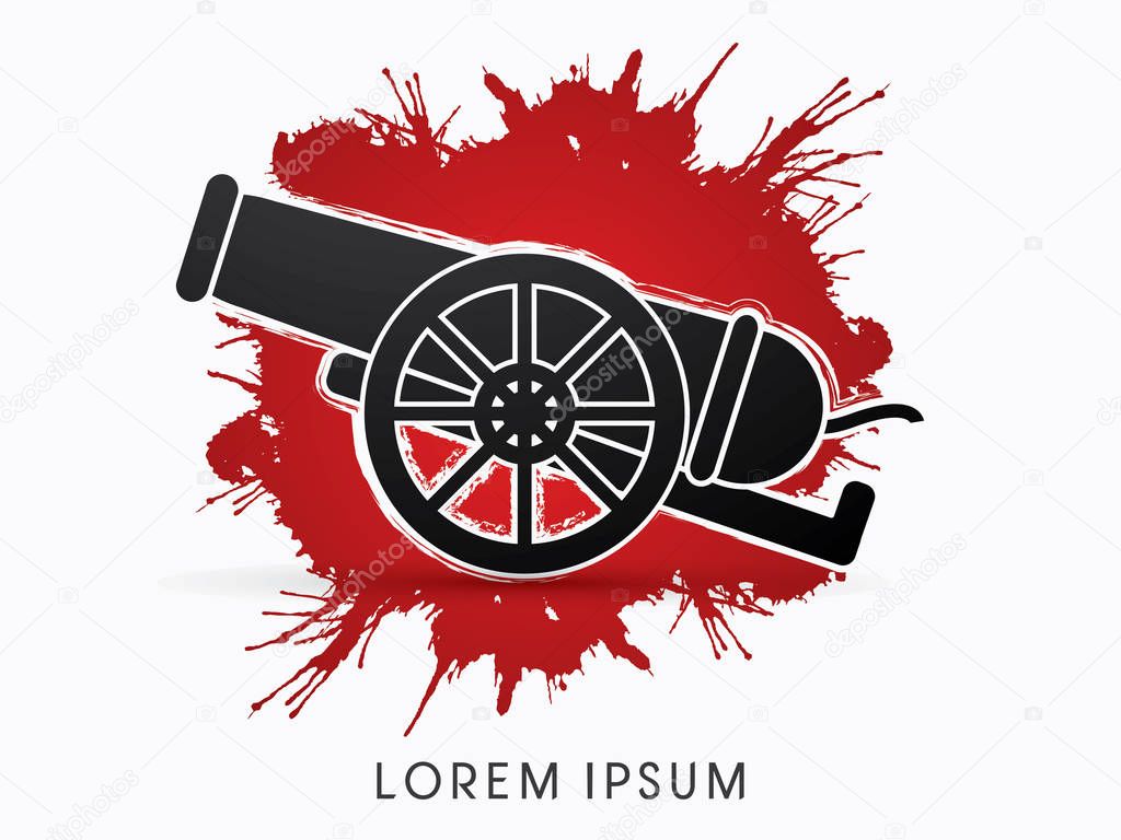 Cannon side view graphic vector