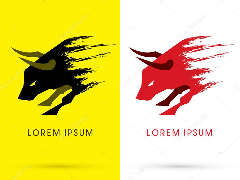 Charging Bull, fighting bull graphic vector