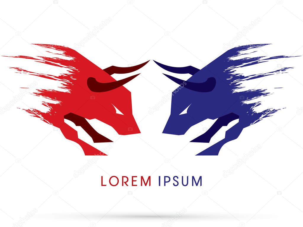 Charging Bull, fighting bull graphic vector