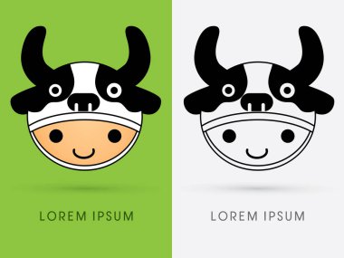 Gülücük çocuk baş inek şapka