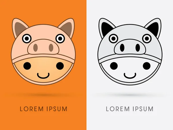 Pig hat on smile child head — Stock Vector